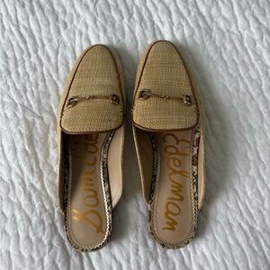 Sam Edelman Beige Loafers with Gold Accent